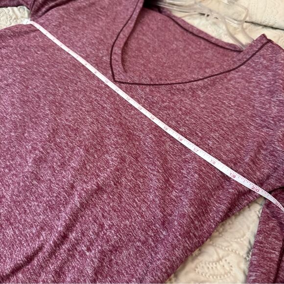 Women's V-Neck Athletic Maroon and white Top - Picture 8 of 10